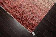 8x10 Beige, Red, Rust Color Hand Knotted Grass 100% Wool Modern Oriental Rug