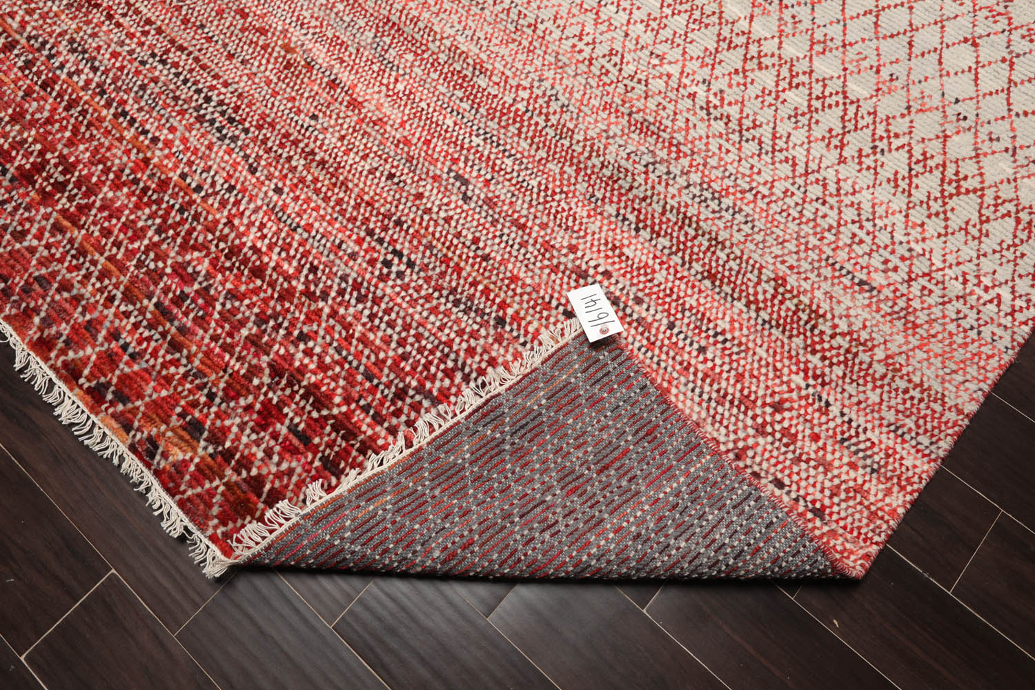 8x10 Beige, Red, Rust Color Hand Knotted Grass 100% Wool Modern Oriental Rug