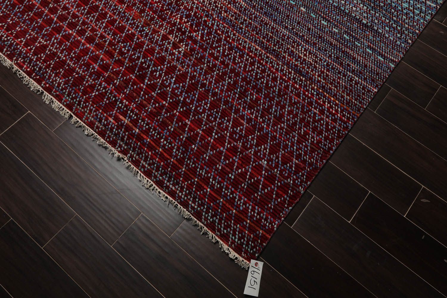 9x12 Blue, Burgundy, Red Color Hand Knotted Grass 100% Wool Contemporary Oriental Rug