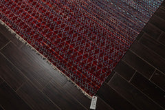 9x12 Blue, Burgundy, Red Color Hand Knotted Grass 100% Wool Contemporary Oriental Rug