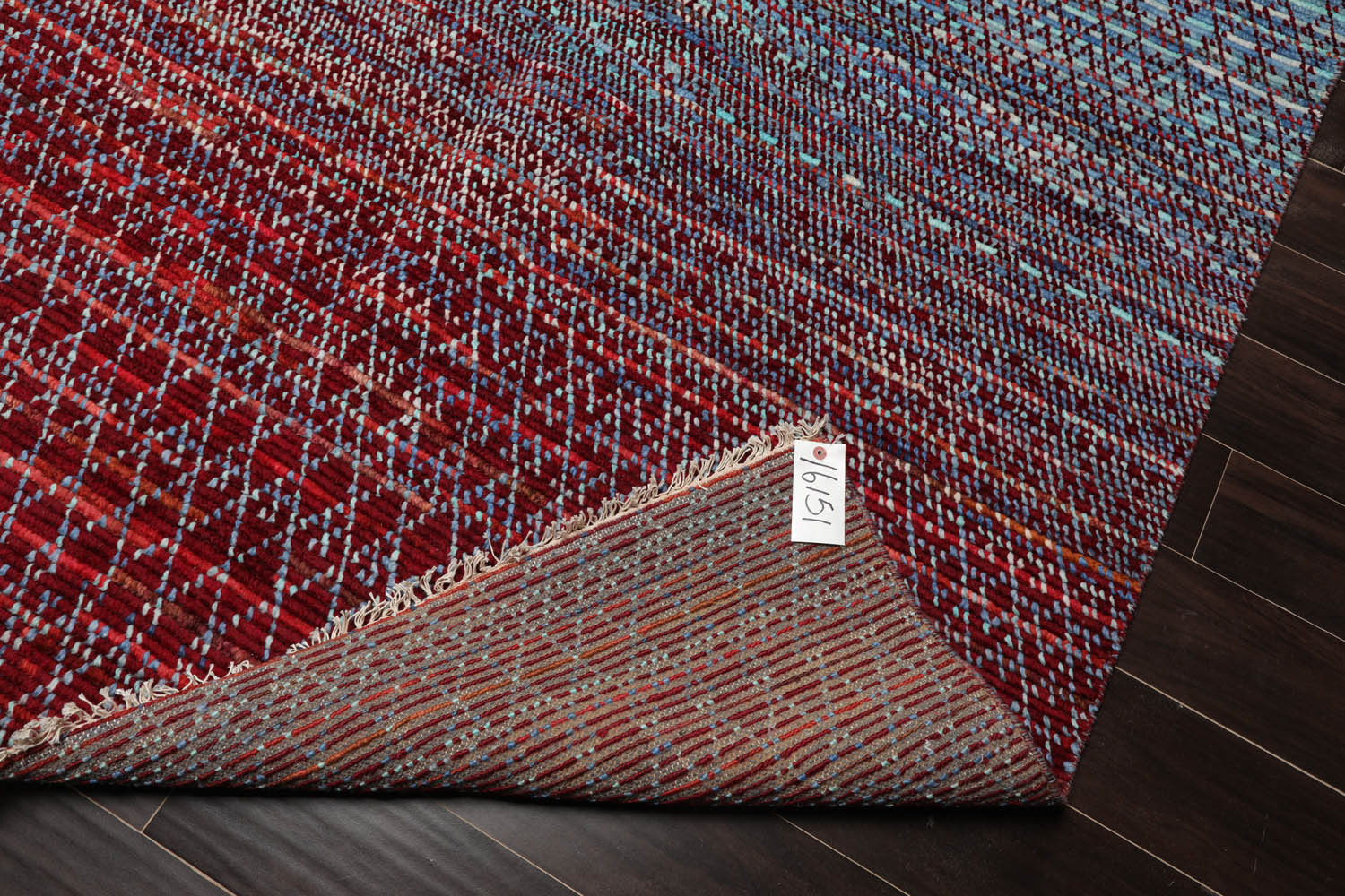 9x12 Blue, Burgundy, Red Color Hand Knotted Grass 100% Wool Contemporary Oriental Rug