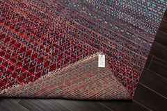 9x12 Blue, Burgundy, Red Color Hand Knotted Grass 100% Wool Contemporary Oriental Rug