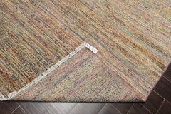 8x10 Tan, Beige, Turquoise Color Hand Knotted All-Over 100% Wool Modern Oriental Rug