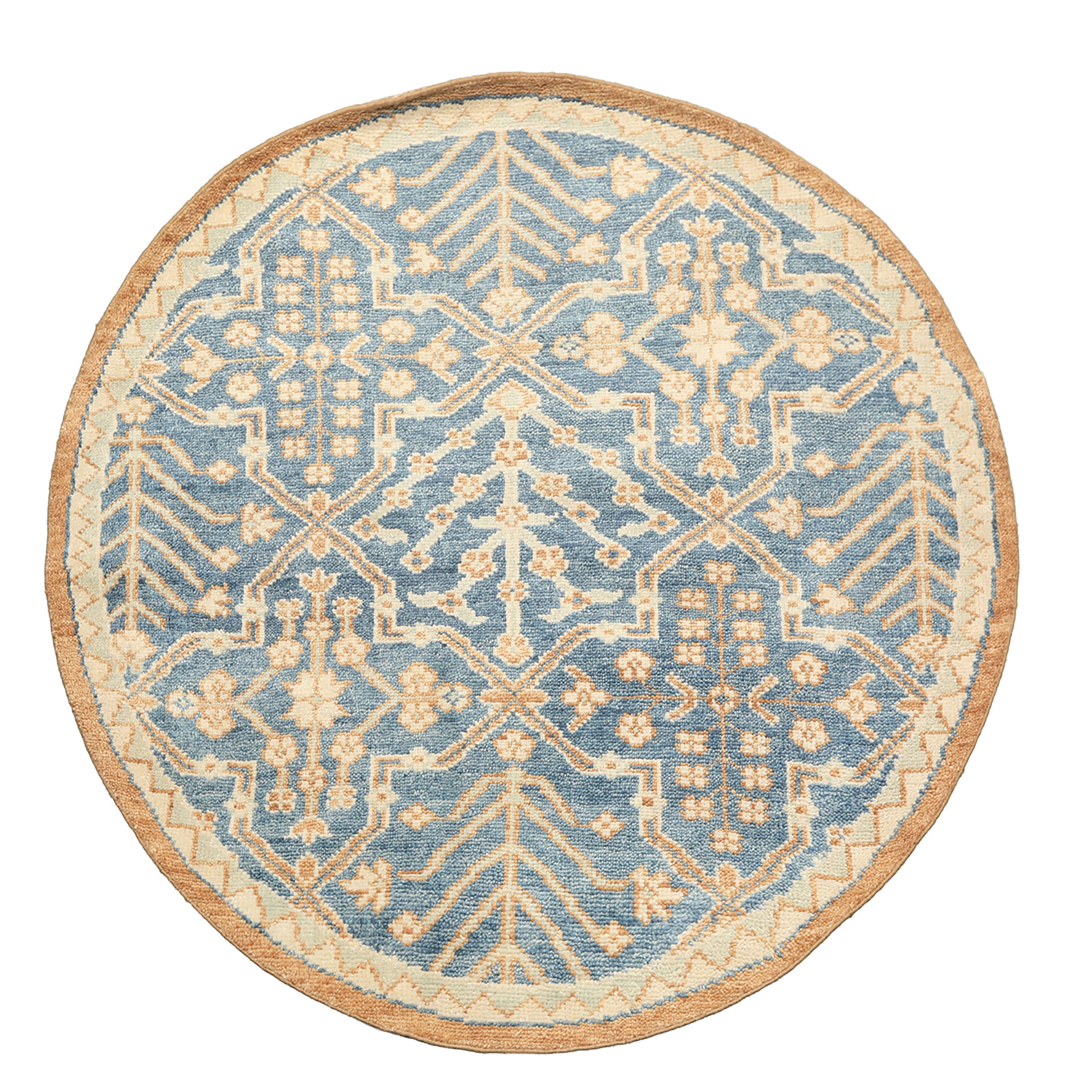 Multi Size Aqua, Beige Hand Knotted 100% Wool Oushak Transitional Oriental Area Rug
