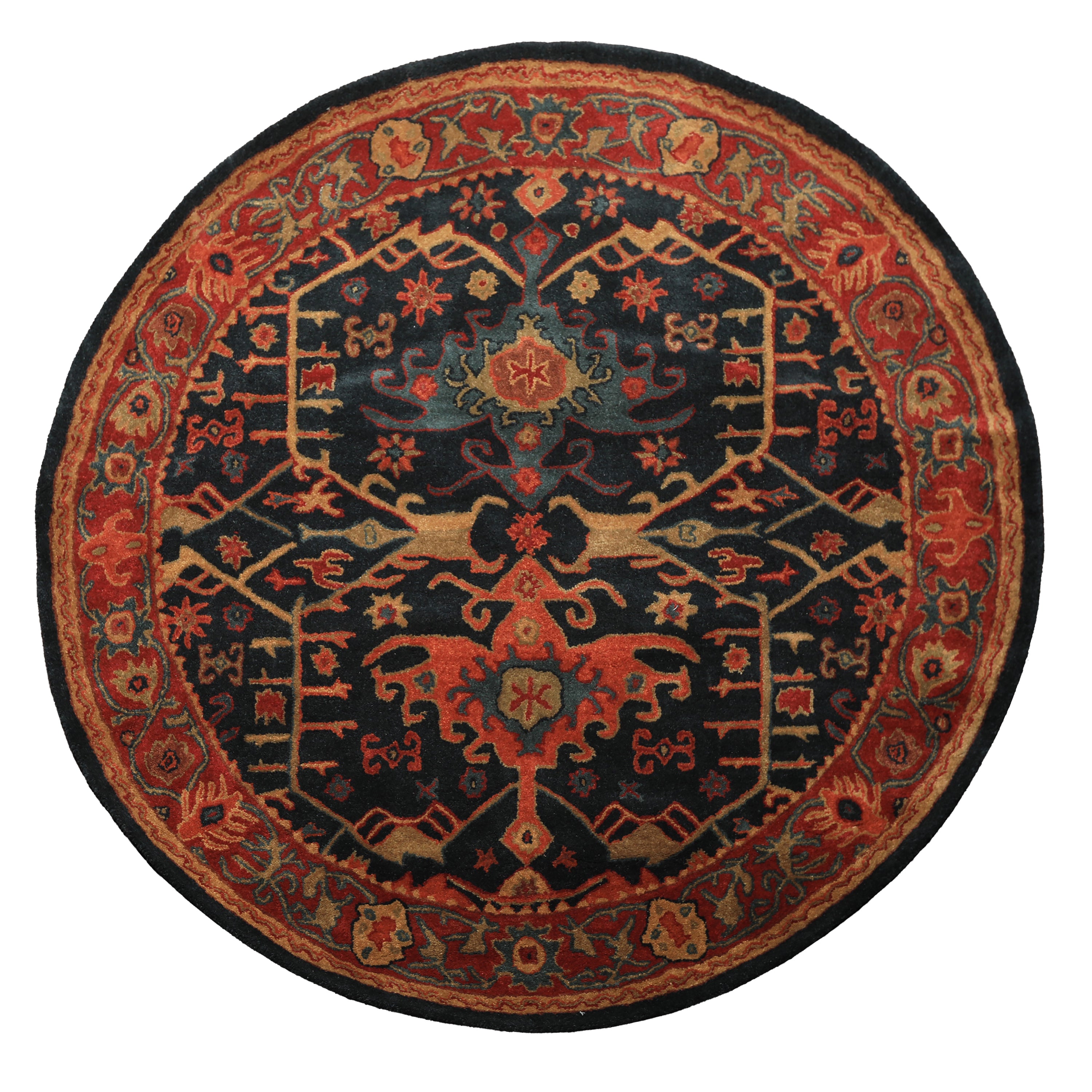 Multi Size Dark Blue, Wine Hand Tufted Handmade 100% Wool Arts & Crafts Oriental Area Rug