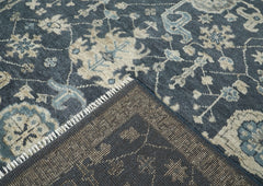 9x12 Gray, Beige, Moss Color Hand Knotted Oushak Wool Arts and Crafts Oriental Rug