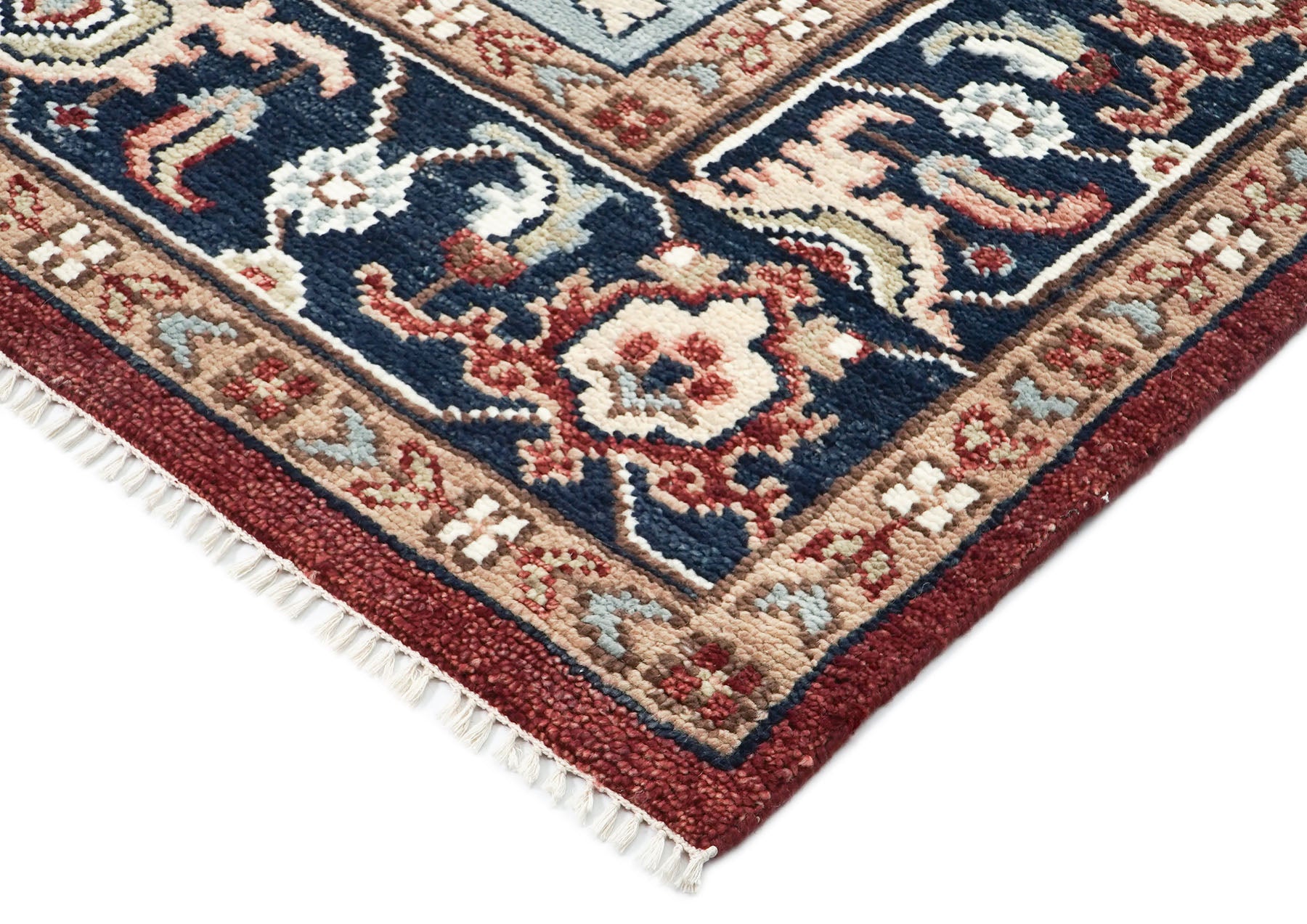 9x12 Rust, Ivory, Blue Color Hand Knotted Oushak Wool  Oriental Rug