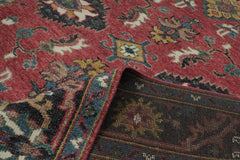 9x12 Coral, Teal, Ivory Color Hand Knotted Oushak Wool Arts and Crafts Oriental Rug