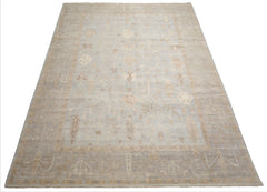 10X14 Mint, Taupe, Brown Color Hand Knotted Afghan Oushak Wool Traditional Oriental Rug