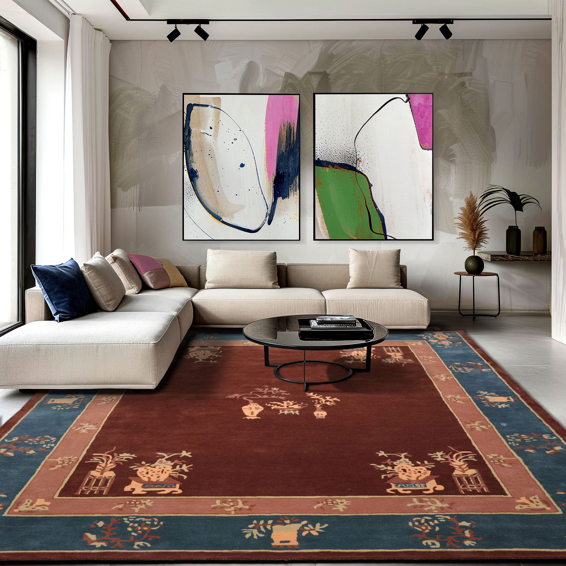 Multi Size Multi Color Chinese Art Deco New Zealand Wool Hand Tufted Oriental Area Rug
