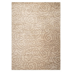 Tan Transitional Floral Hand Tufted Wool & Faux Silk Runner LoomBloom Multi Sizes Oriental Area Rug