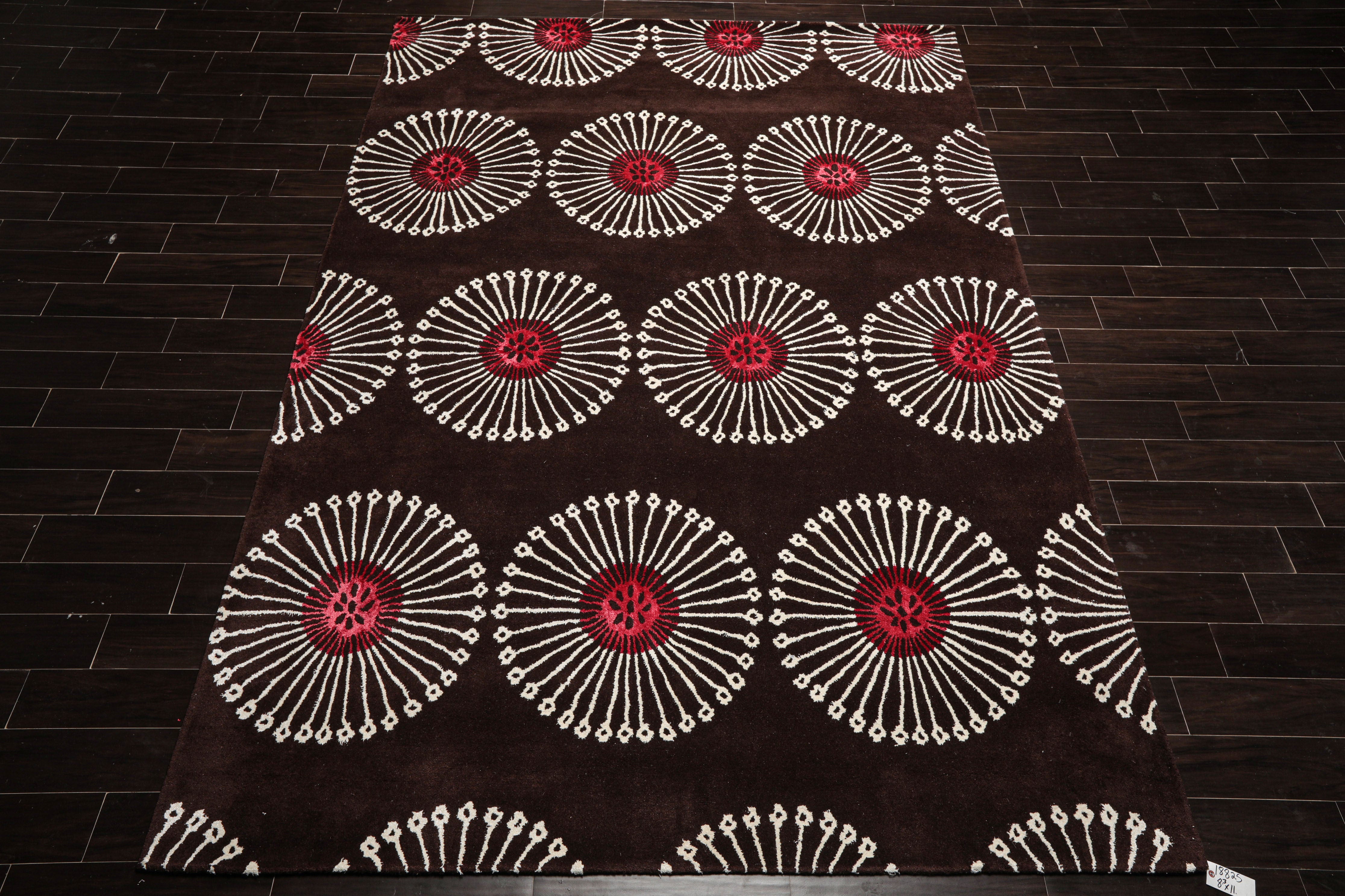 Brown Transitional Floral Hand Tufted Wool & Faux Silk Runner LoomBloom Multi Sizes Oriental Area Rug