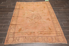 5x7 Rust, Brown, Gray Color Hand Knotted All-Over 100% Wool Traditional-Persian/Oriental Oriental Rug