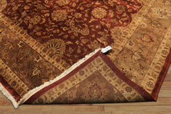 12x18 Rust, Gold, Sage Color Hand Knotted Agra Wool Traditional Oriental Rug