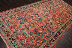 Runner Rust, Black, Orange Color Hand Knotted All-Over 100% Wool Traditional-Persian/Oriental Oriental Rug