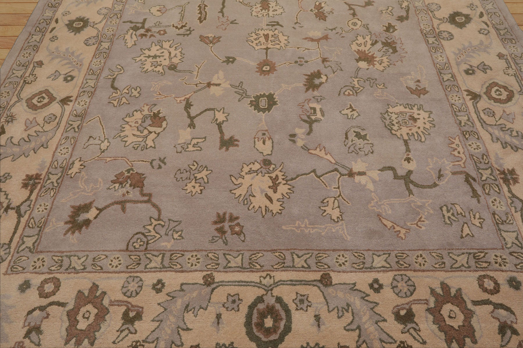 Hyginos Hand Tufted Traditional Abstract Wool Oriental  Rug in Taupe Multi Sizes by LoomBloom