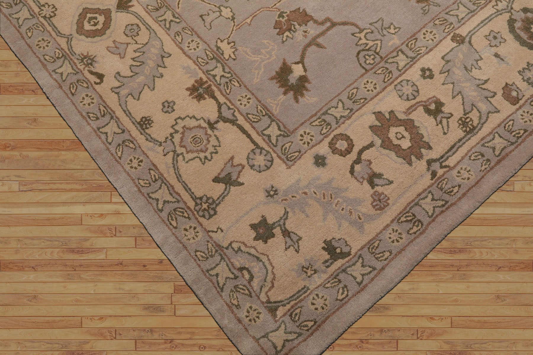 Hyginos Hand Tufted Traditional Abstract Wool Oriental  Rug in Taupe Multi Sizes by LoomBloom