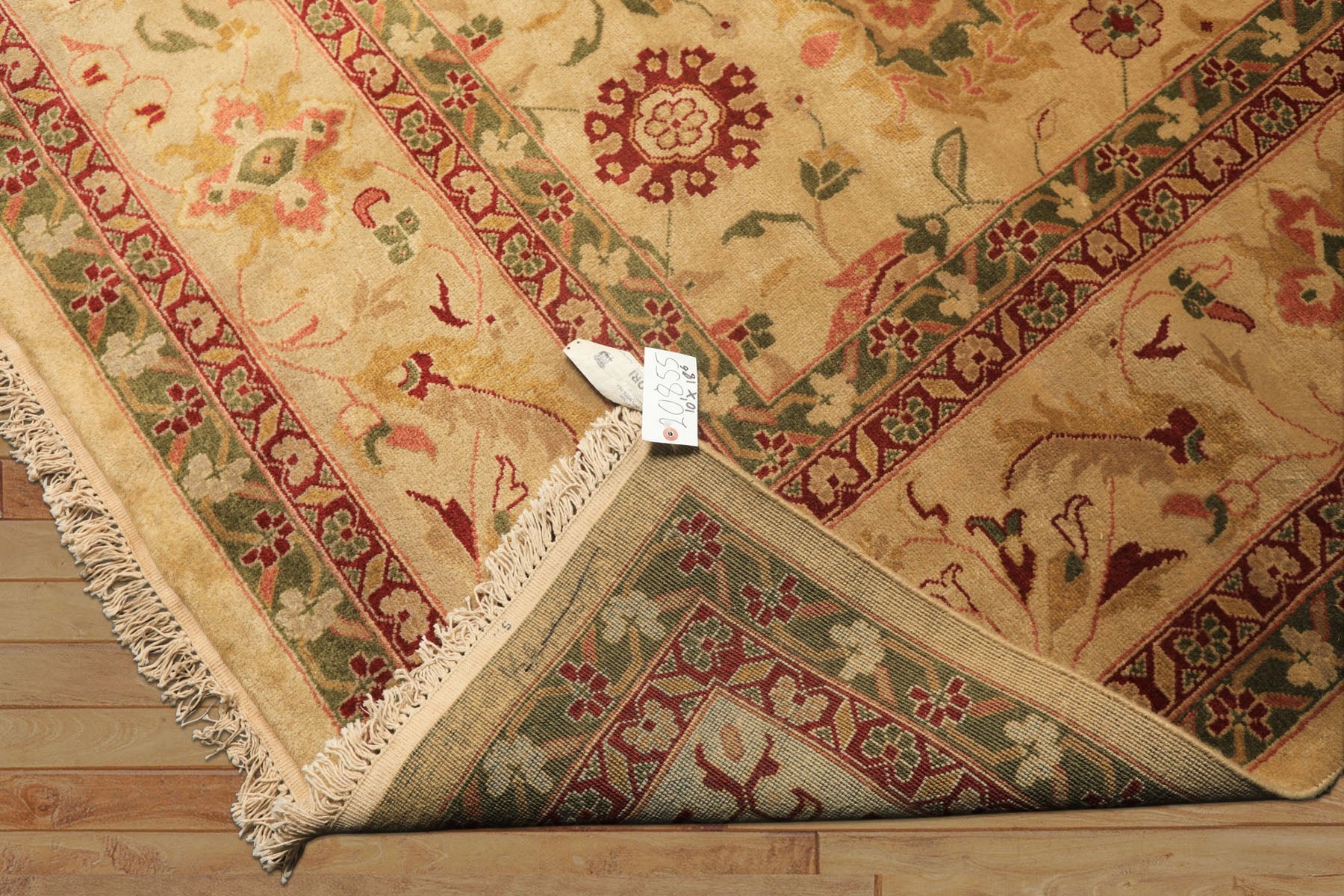 Palace Beige, Moss, Wine Color Hand Knotted Oushak Wool Transitional Oriental Rug