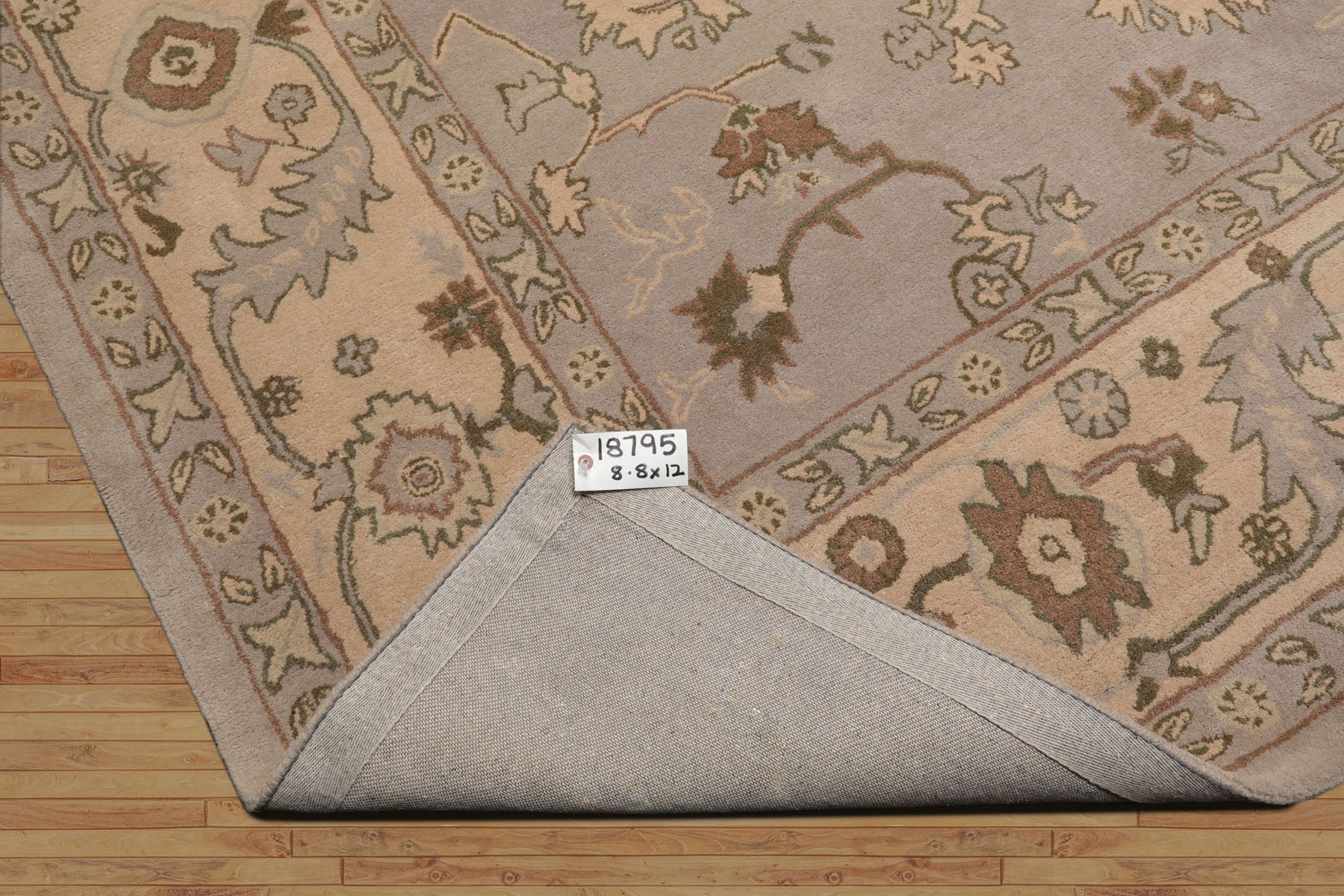 Hyginos Hand Tufted Traditional Abstract Wool Oriental  Rug in Taupe Multi Sizes by LoomBloom