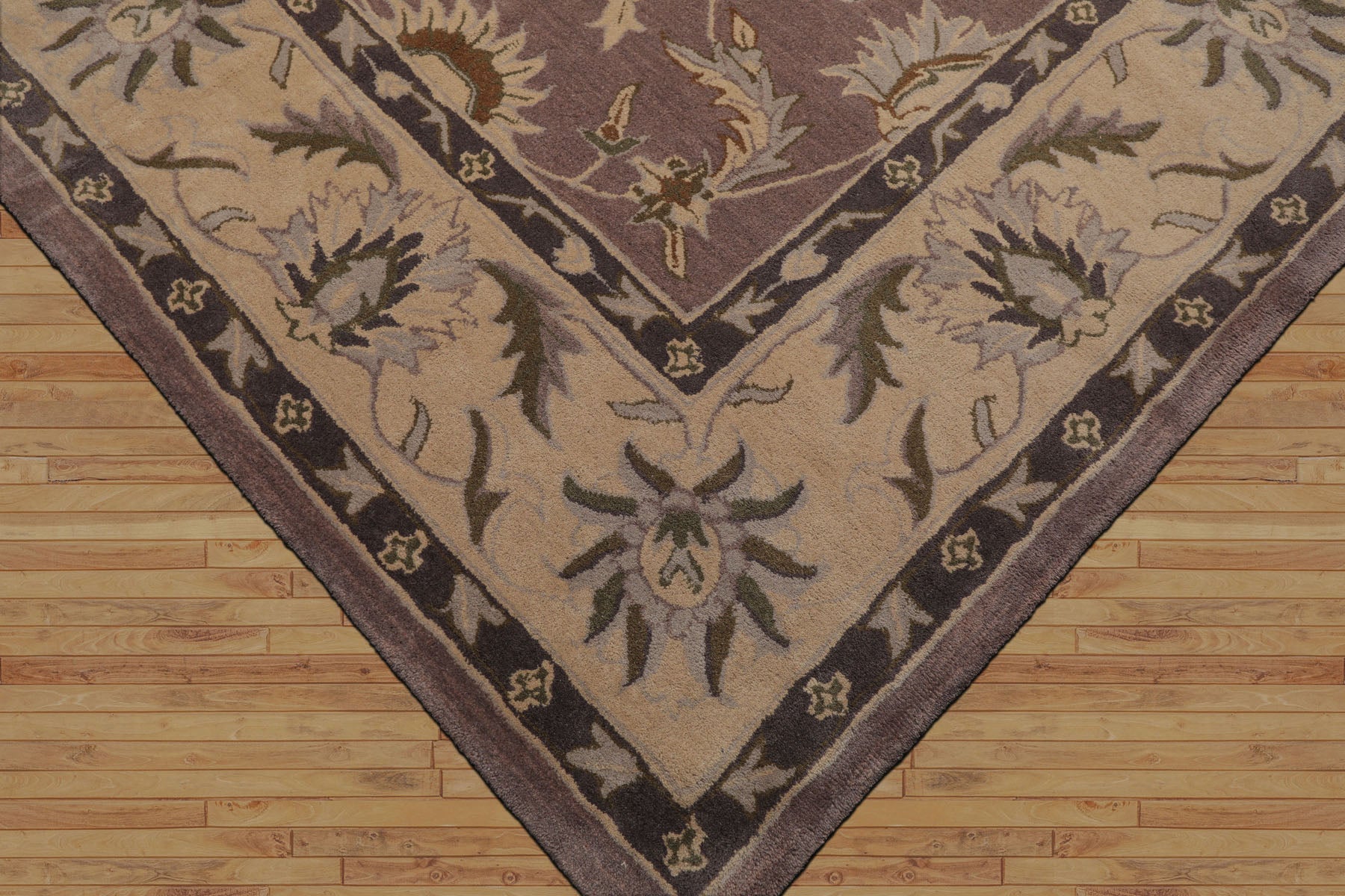 Bazemore Traditional LoomBloom Hand Tufted Wool  Rug in Aubergine Abstract Oriental Area Rug Multi Sizes