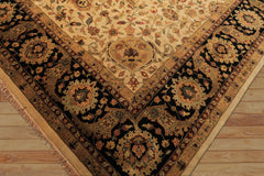 12x18 Beige, Black, Rust Color Hand Knotted Agra New Zealand Wool Traditional Oriental Rug