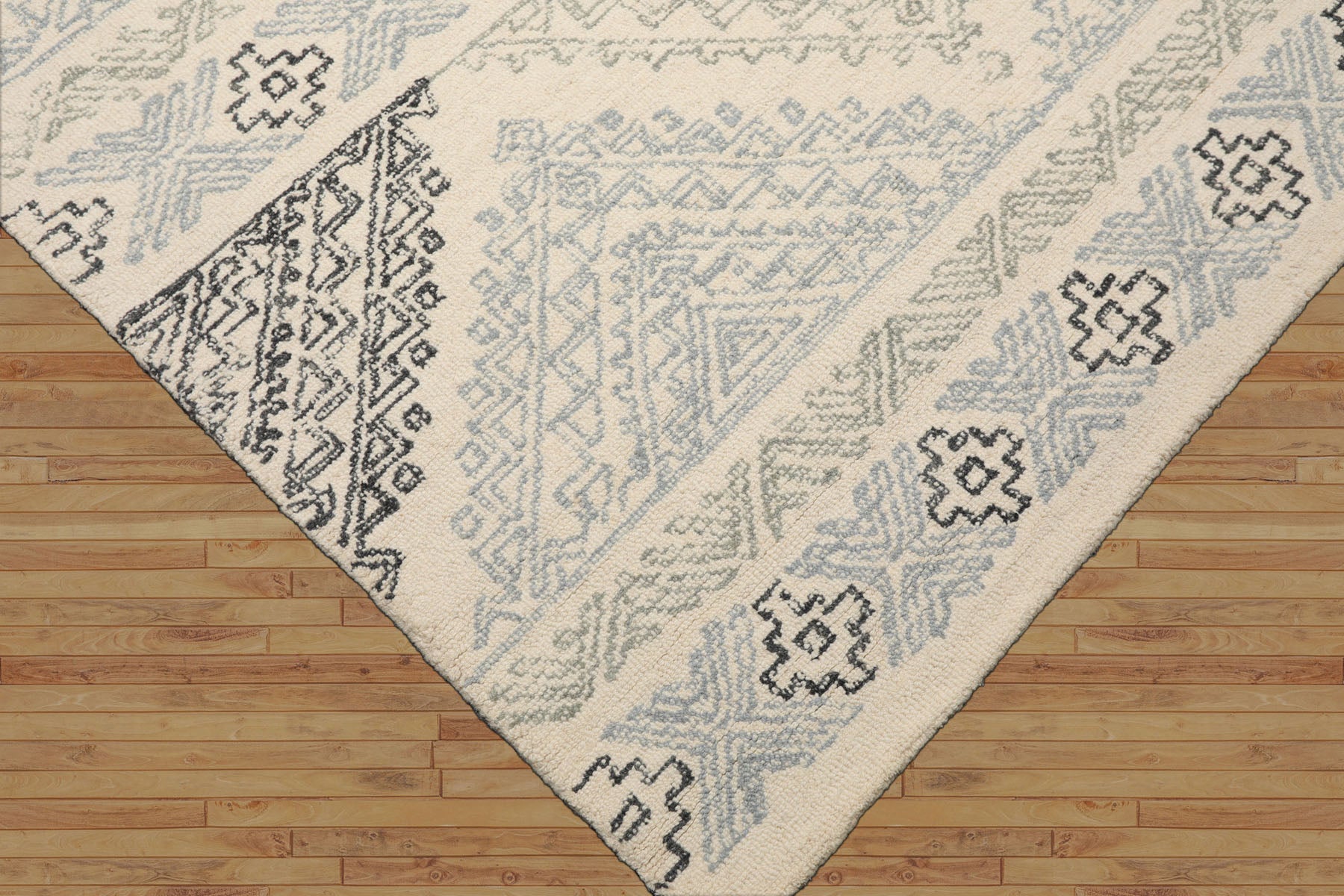 Featherston Hand Tufted Transitional Geometric Wool Oriental  Rug in Ivory Multi Sizes by LoomBloom