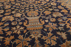 9x12 Navy, Gold, Blue Color Hand Knotted All-Over 100% Wool Traditional-Persian/Oriental Oriental Rug