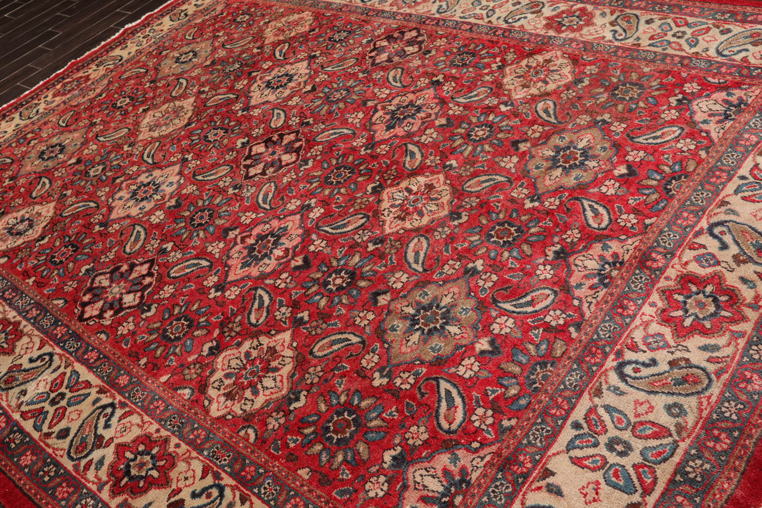 9x12 Red, Rust, Beige Color Hand Knotted All-Over 100% Wool Traditional-Persian/Oriental Oriental Rug