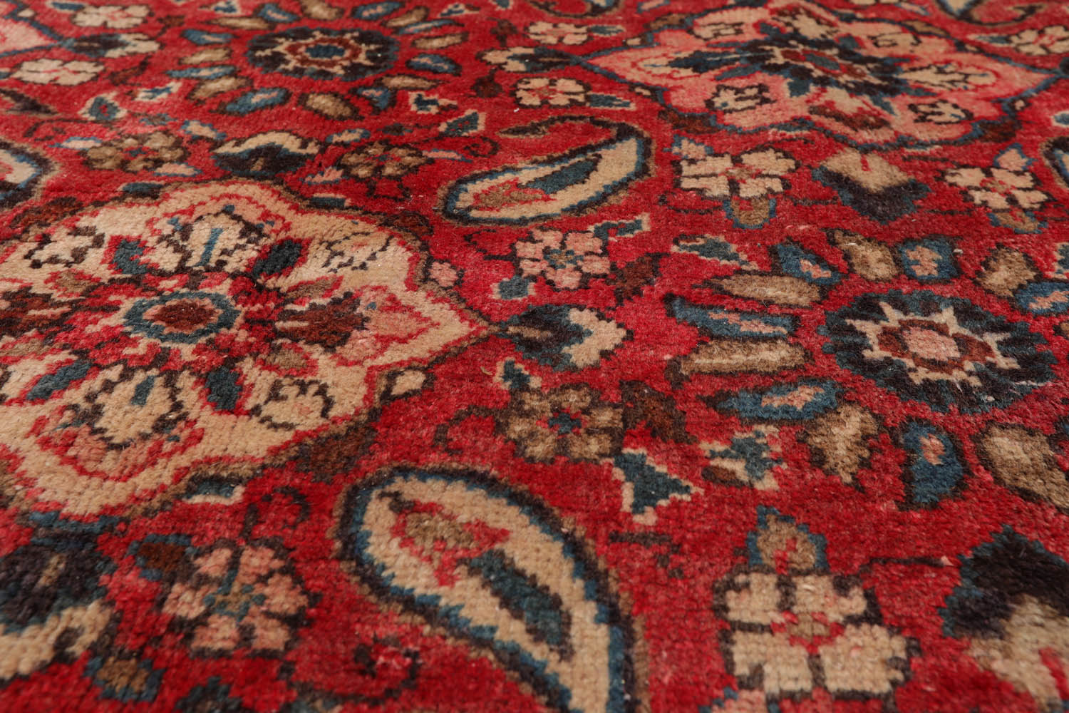 9x12 Red, Rust, Beige Color Hand Knotted All-Over 100% Wool Traditional-Persian/Oriental Oriental Rug
