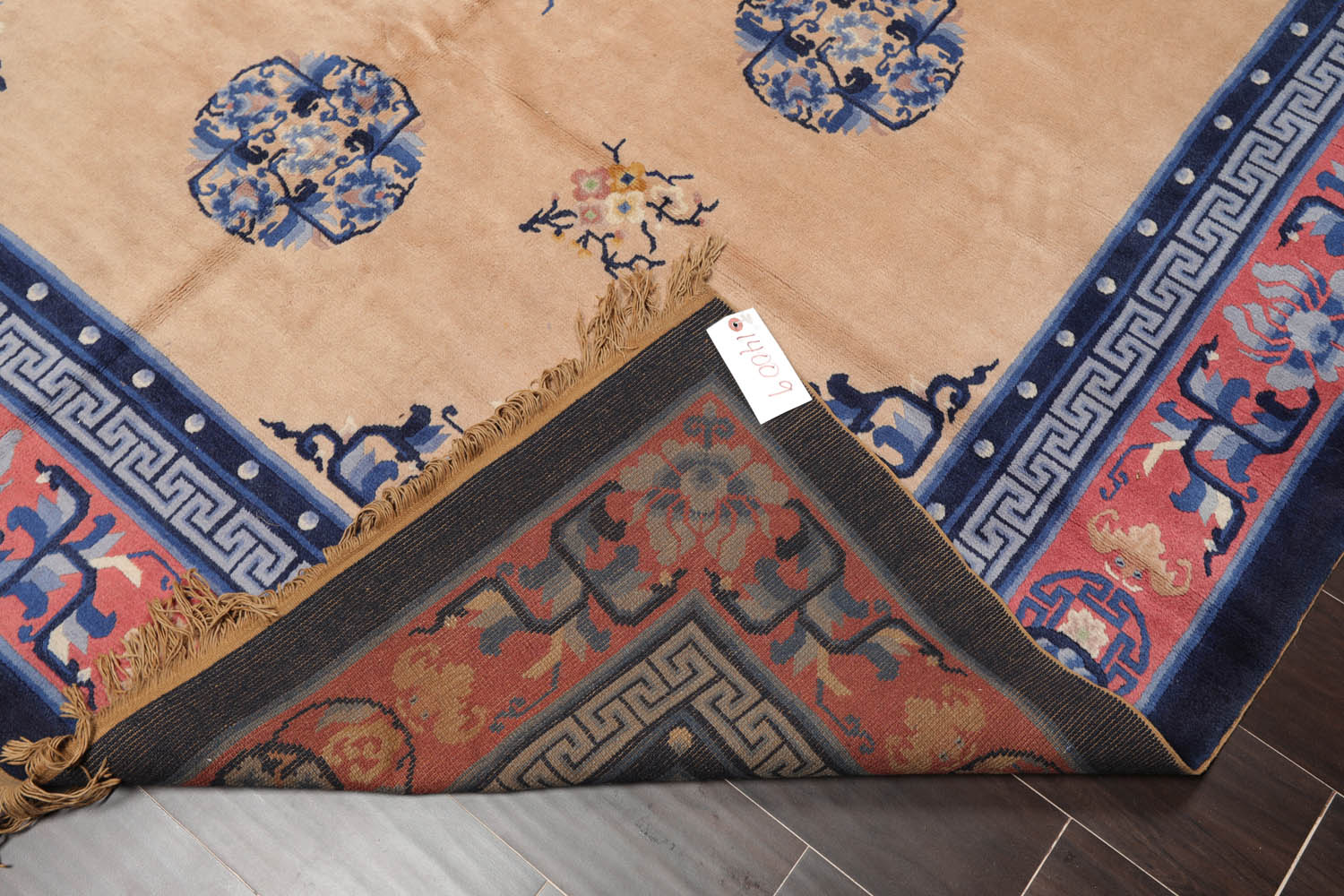 6x9 Beige, Navy, Rose Color Hand Knotted All-Over 100% Wool Traditional-Persian/Oriental Oriental Rug