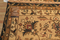 Square Charcoal, Tan, Rust Color Hand Knotted Soumak Wool Transitional Oriental Rug