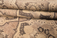 9x13 Taupe, Beige, Brown Color Hand Knotted Oushak Wool Transitional Oriental Rug