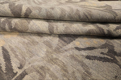 Multi Size Silver Beige Gray Color Hand Knotted Oushak Wool Transitional Oriental Rug
