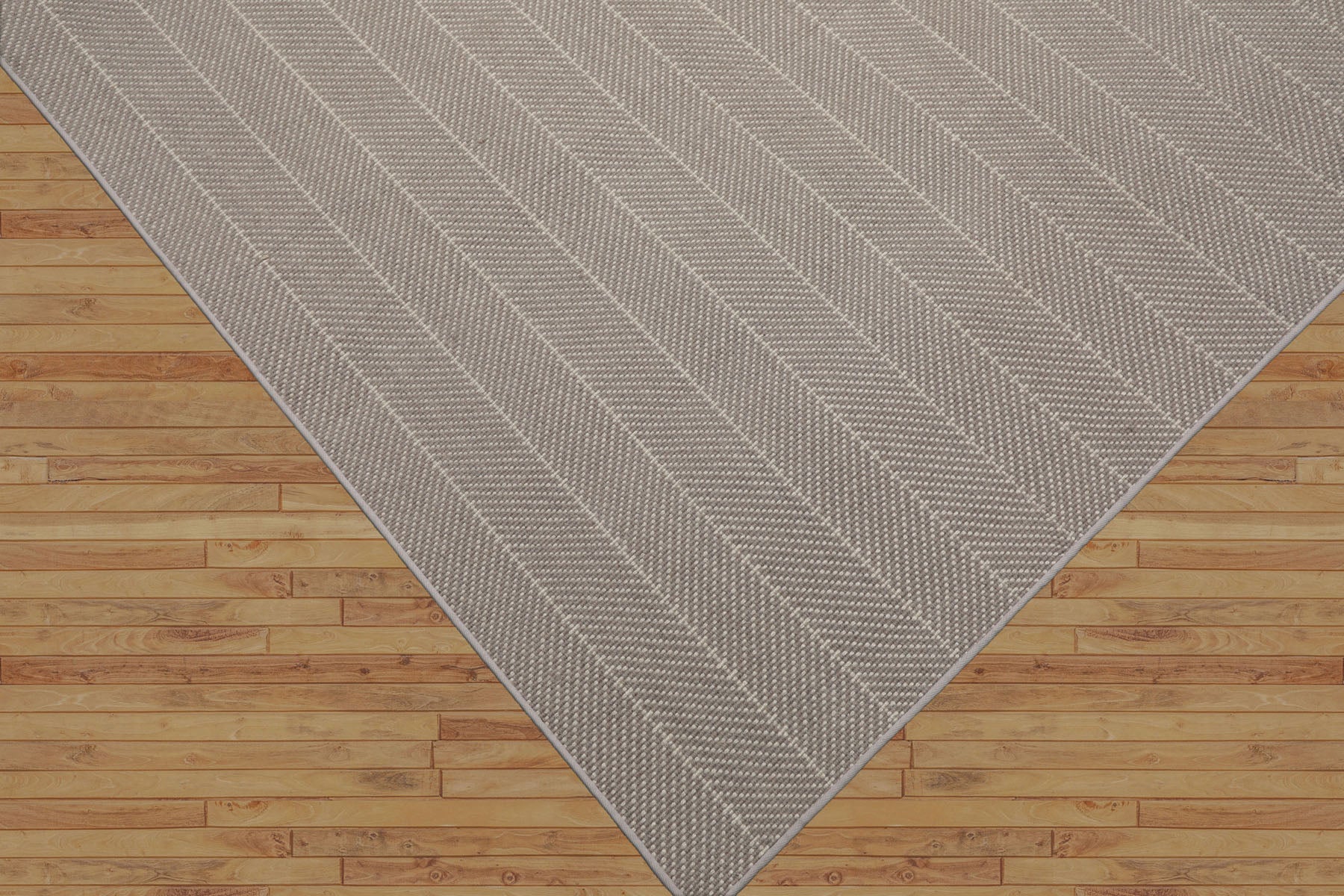 Cheryll Hand-Woven Gray New Zealand Wool Herringbone Rug in Multi Sizes by LoomBloom