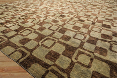 10x14 Seafoam, Brown, Color Hand Knotted Tibetan New Zealand Wool Transitional Oriental Rug