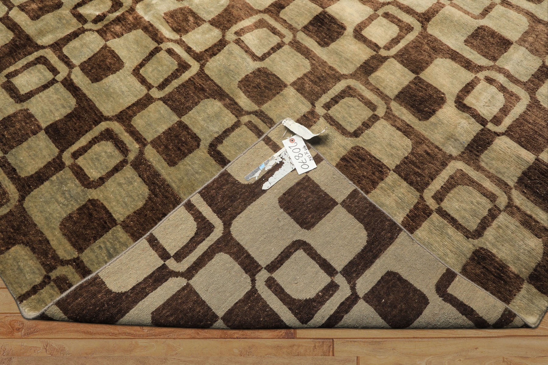 10x14 Seafoam, Brown, Color Hand Knotted Tibetan New Zealand Wool Transitional Oriental Rug
