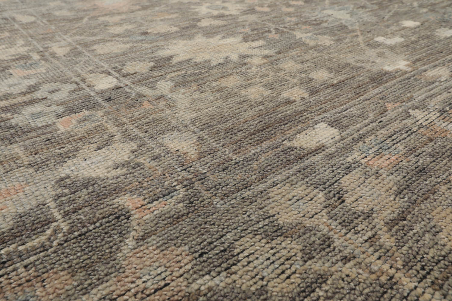 8x10 Gray, Beige, Pale Blue Color Hand Knotted Oushak Wool Traditional Oriental Rug