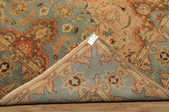 8x10 Tan, Aqua, Beige Color Hand Knotted Oushak Wool Traditional/ Floral Oriental Rug