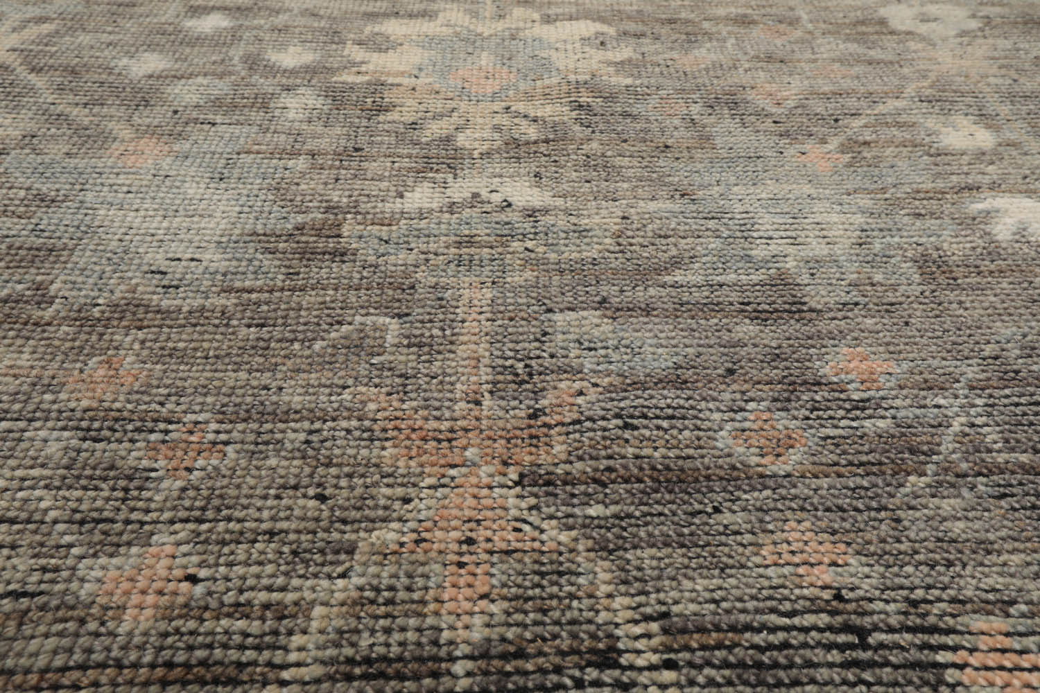 8x10 Gray, Beige, Pale Blue Color Hand Knotted Oushak Wool Traditional Oriental Rug