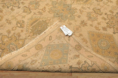 9x12 Beige, Mint, Peach Color Hand Knotted Soumak Wool Transitional Oriental Rug