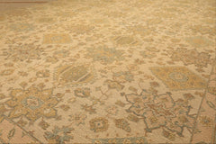 9x12 Beige, Mint, Peach Color Hand Knotted Soumak Wool Transitional Oriental Rug