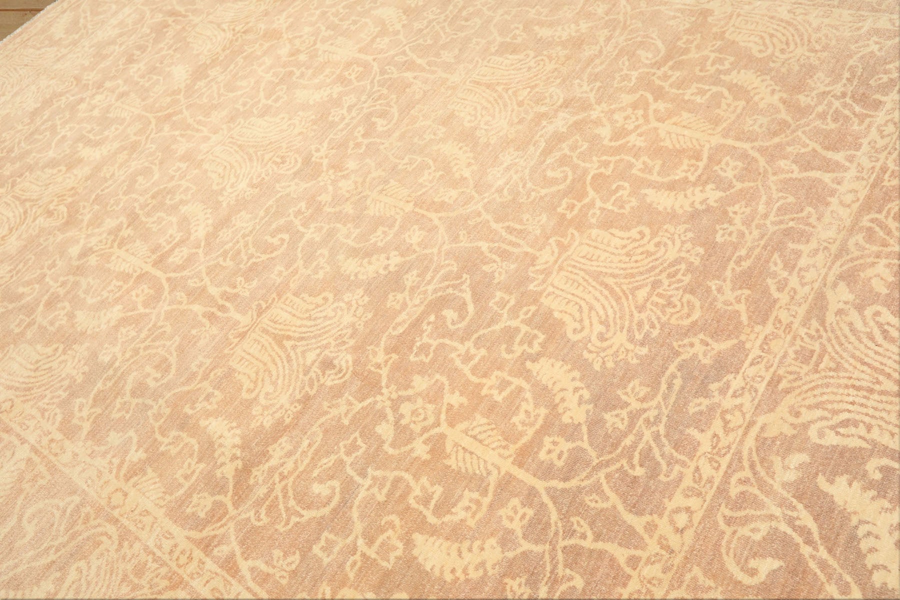 9x12 Tan, Ivory, Color Hand Knotted Peshawar Wool Transitional Oriental Rug