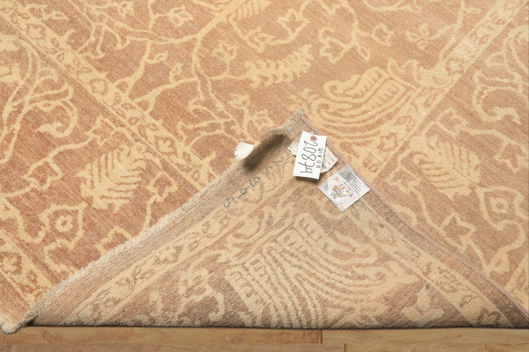 9x12 Tan, Ivory, Color Hand Knotted Peshawar Wool Transitional Oriental Rug