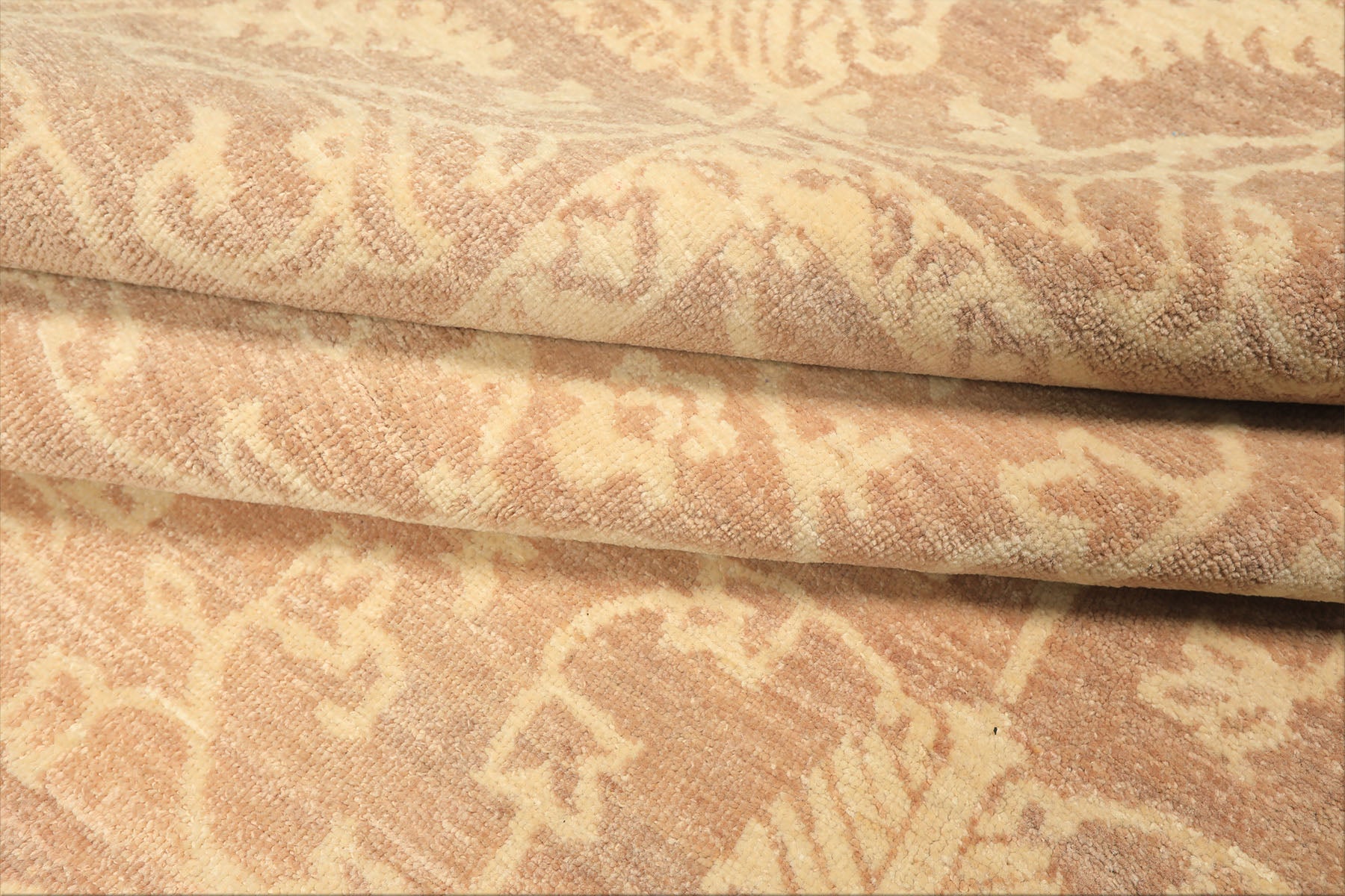 9x12 Tan, Ivory, Color Hand Knotted Peshawar Wool Transitional Oriental Rug