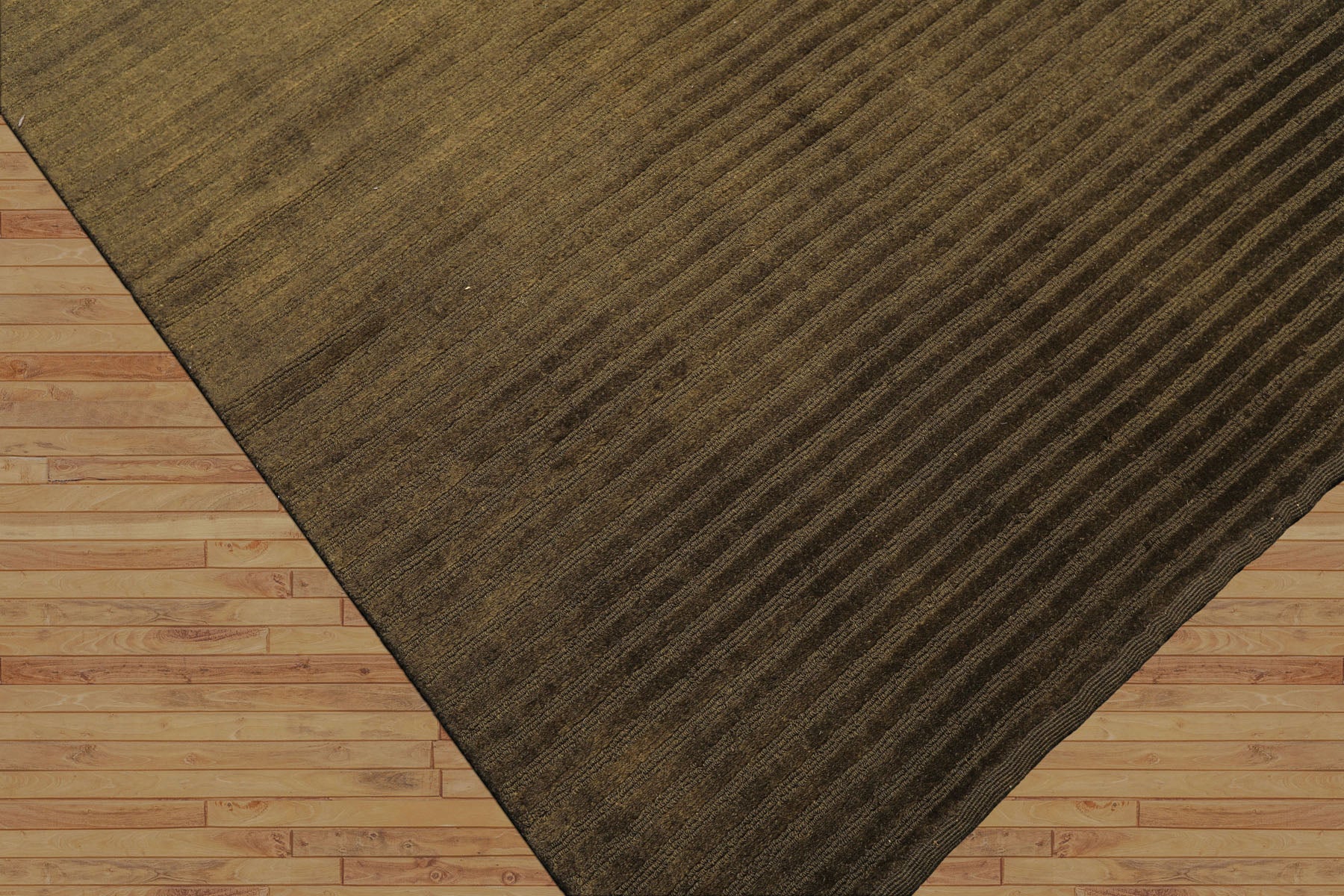 8x11 Dark Green, , Color Hand Knotted Tibetan Wool Modern & Contemporary / ribbed Oriental Rug