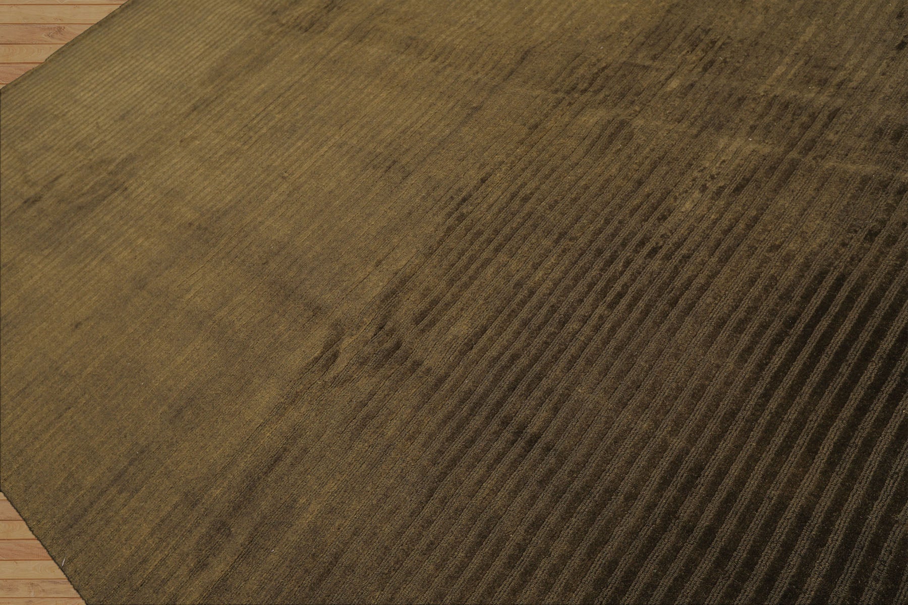 8x11 Dark Green, , Color Hand Knotted Tibetan Wool Modern & Contemporary / ribbed Oriental Rug