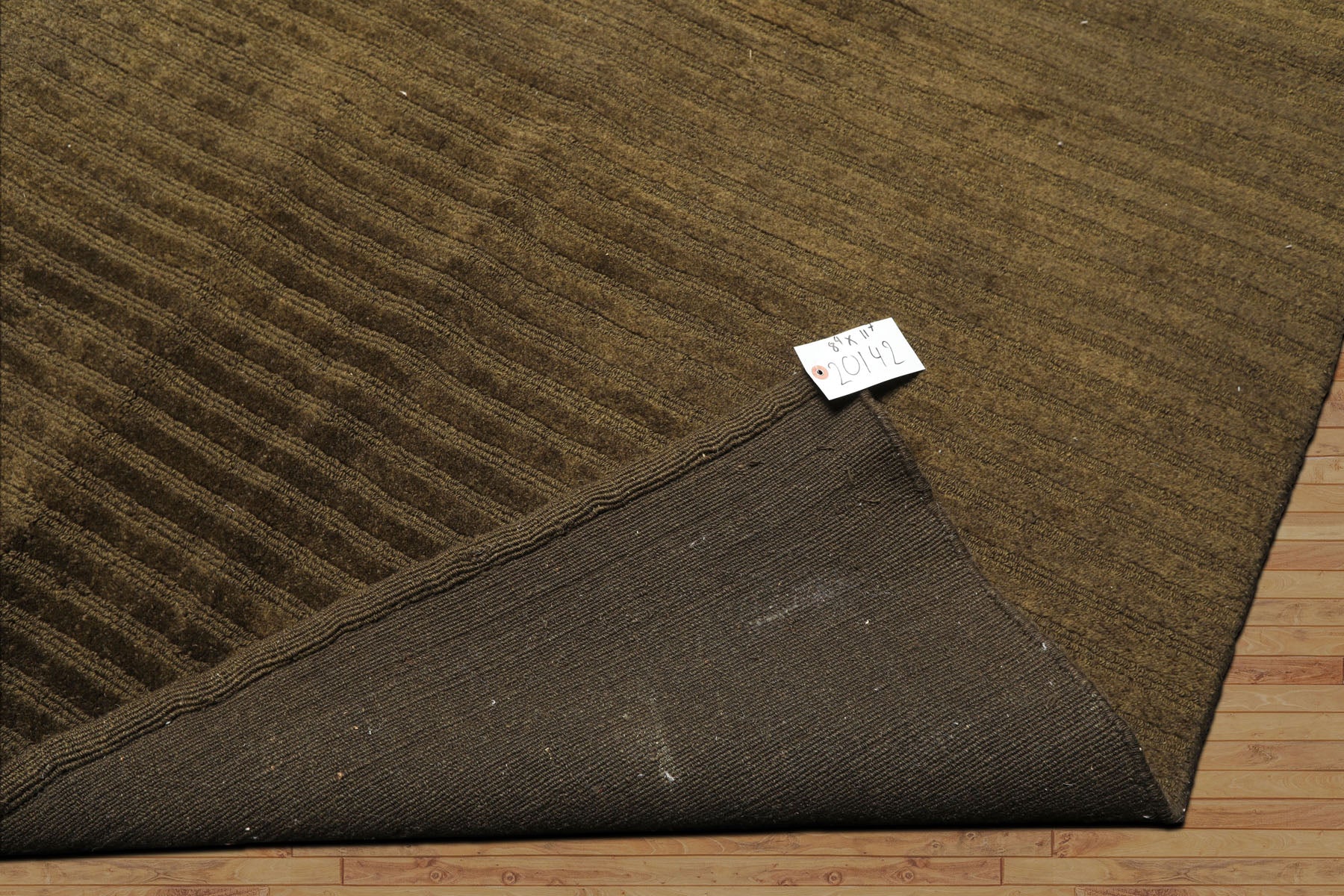 8x11 Dark Green, , Color Hand Knotted Tibetan Wool Modern & Contemporary / ribbed Oriental Rug