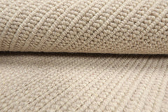 Hand Tufted Beige New Zealand Wool Textured Ribbed Rug in Multi Sizes by LoomBloom
