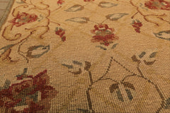 Runner Beige, Rust, Gold Color Hand Knotted Soumak Wool Transitional Oriental Rug