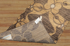 2'6x10 Gray, Beige, Slate Color Hand Knotted Tibetan Wool Transitional Oriental Rug